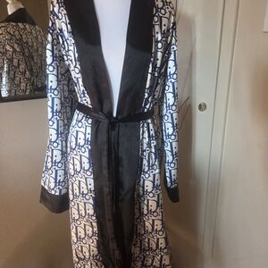 Designer Black and White Women's Robe